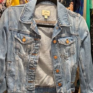 J. Crew Light Wash Denim Jean Jacket - Pale Blue